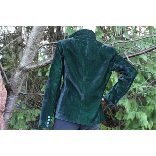 Dark Green Velvet Jacket Classic style