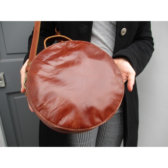 Rupert Large Tan Circular Bag