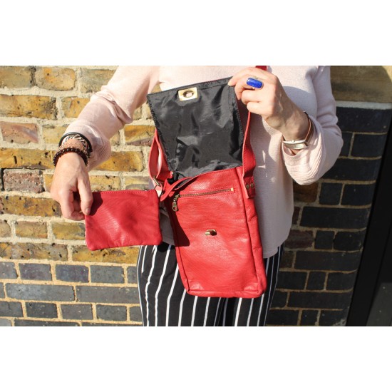 Mini Messenger Bag Red Twister Lock