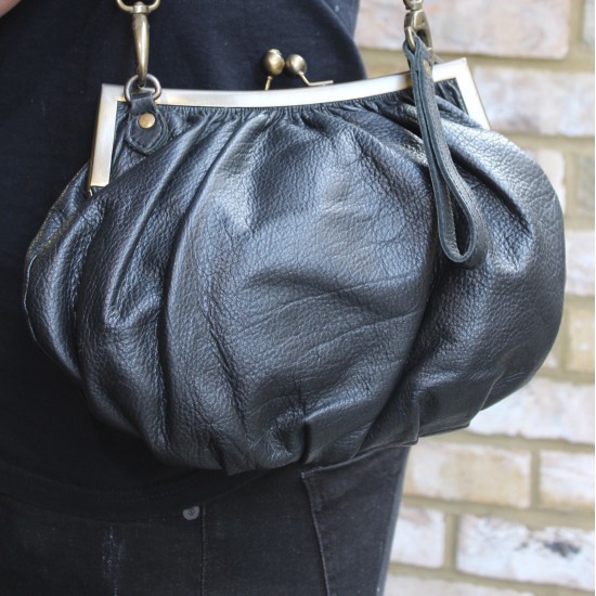 Christina Black Clipframe Handbag