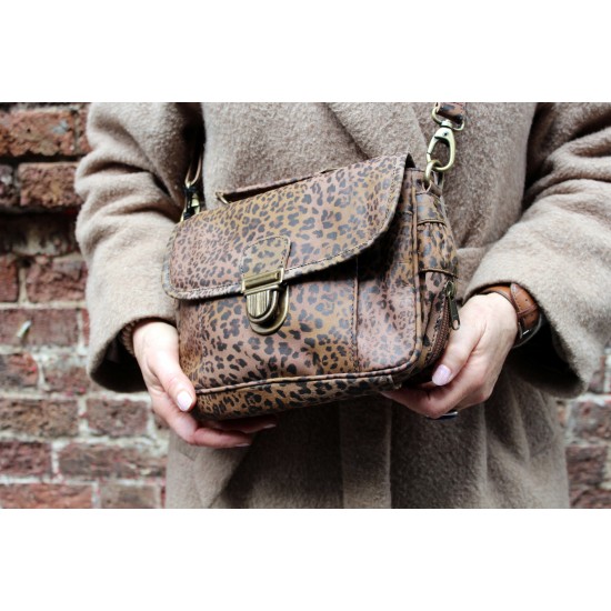 Funky leopard print leather bag