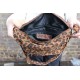 Double Zipped bum bag Leopard printed suede 
