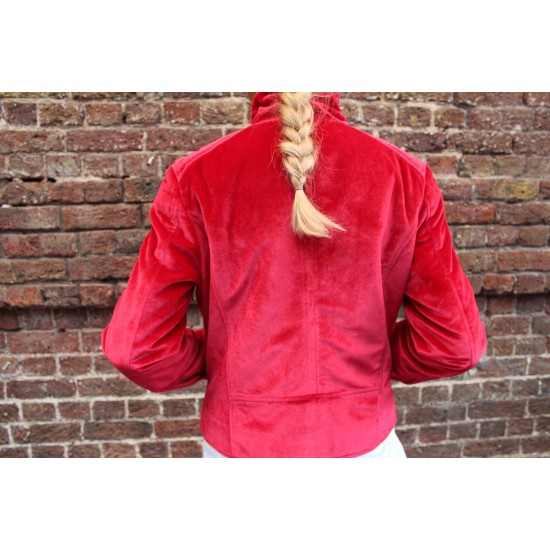 Red Velvet Biker Jacket 