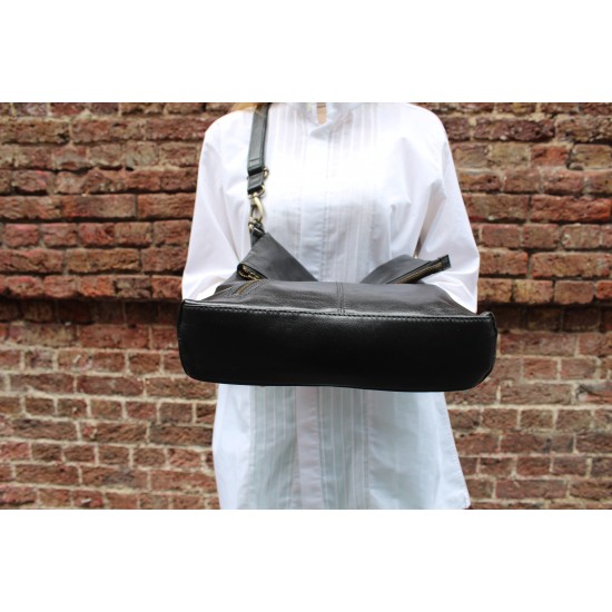 Amelie Black Leather Bag | Durable Artisan Leather Bag