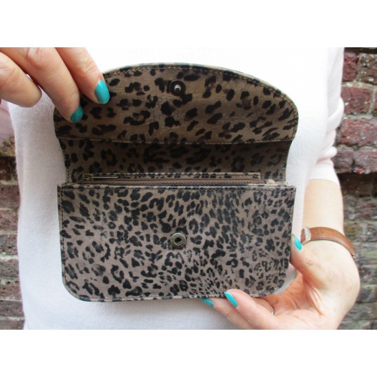 German Leopard print leather wallet