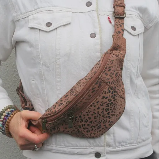 Patch bum bag in leopard printed leather by Odilynch is one of a