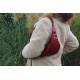 Patch bum bag red leather