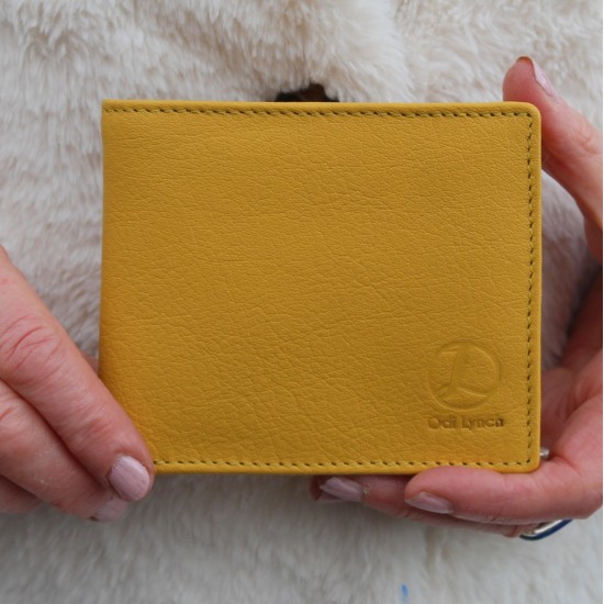 Alberta yellow unisex leather wallet