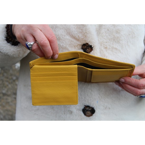 Alberta yellow unisex leather wallet