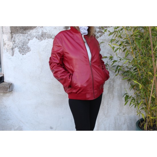 Bomber Jacket Zipped Red 