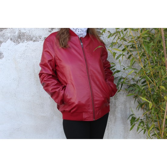 Bomber Jacket Zipped Red 