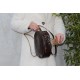 Rupert Circular Bag Dark Brown Croco print