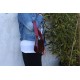 Manchester Red Snake print Baguette Bag