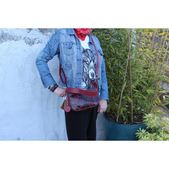 Manchester Red Snake print Baguette Bag
