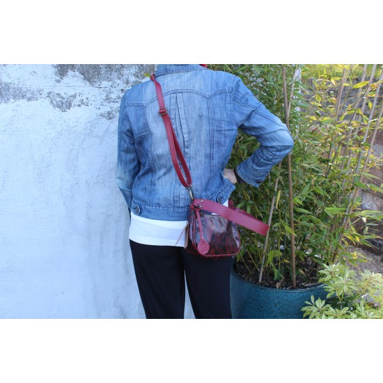 Manchester Red Snake print Baguette Bag