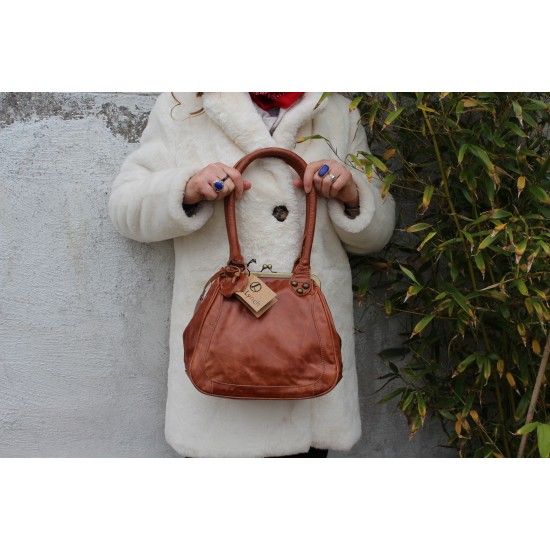 Kate Kiss Lock bag brown medium 