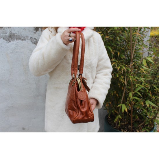 Kate Kiss Lock bag brown medium 