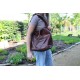 Beach Hobo Scoop Leather bag Brown Distressed 