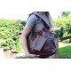 Beach Hobo Scoop Leather bag Brown Distressed 