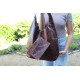 Beach Hobo Scoop Leather bag Brown Distressed 