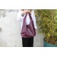 Beach Purple Leather Hobo