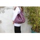 Beach Purple Leather Hobo
