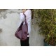 Beach Purple Leather Hobo