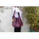 Beach Purple Leather Hobo