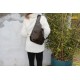 Beach Hobo Dark Green Leather Bag