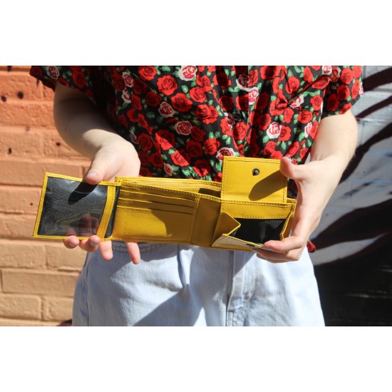 Large Tiny Wallet Yellow Leather