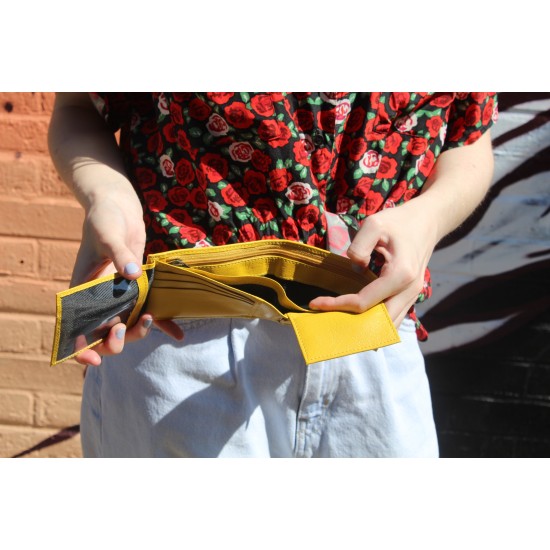 Large Tiny Wallet Yellow Leather
