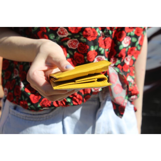 Large Tiny Wallet Yellow Leather