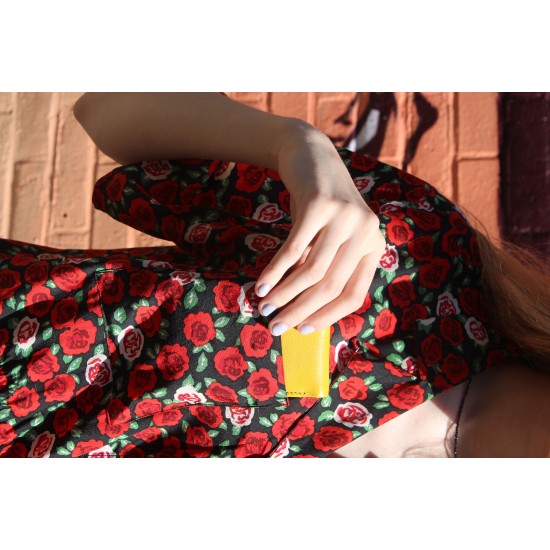 Large Tiny Wallet Yellow Leather