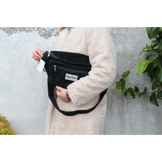 Giant Corduroy Bum Bag Bottle Green