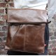 Amelie Crossbody Messenger Bag Brown Leather