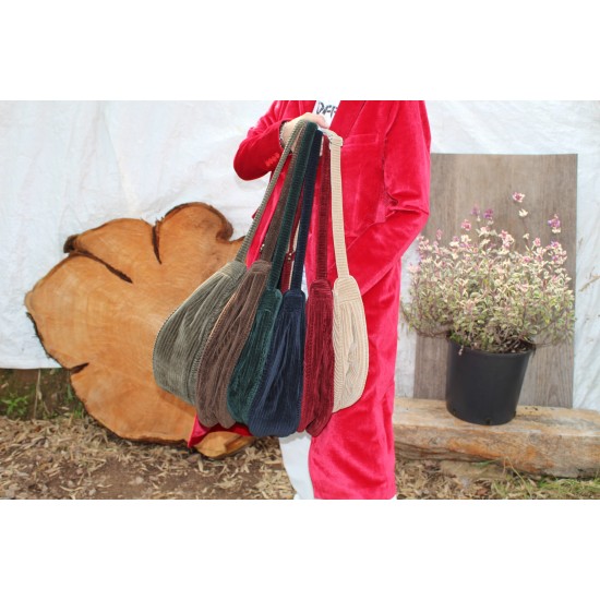 Bobby large Corduroy Bag Khaki 