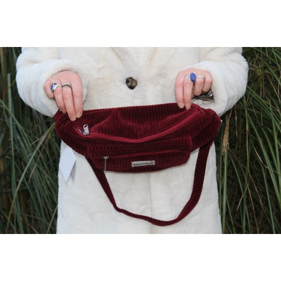 Red corduroy Bum Bag Belfast