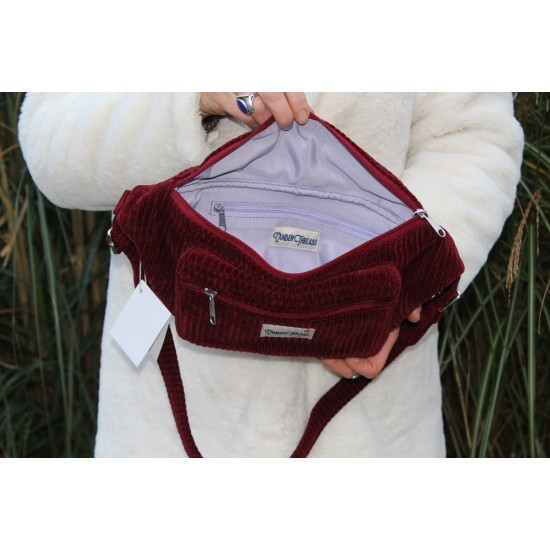 Red corduroy Bum Bag Belfast