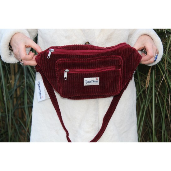Red corduroy Bum Bag Belfast
