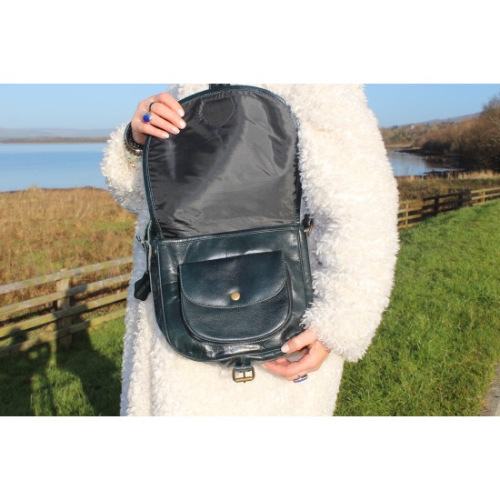 Isabelle saddle bag navy leather