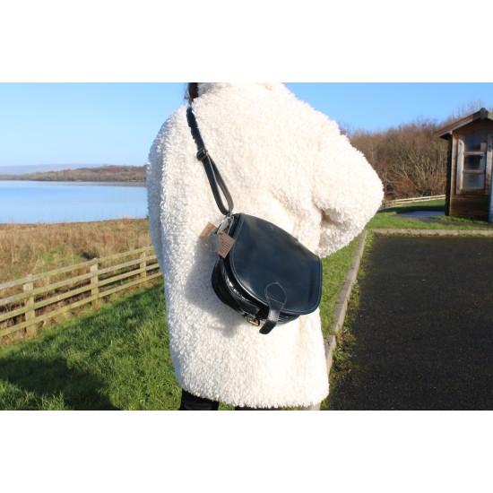 Isabelle saddle bag navy leather