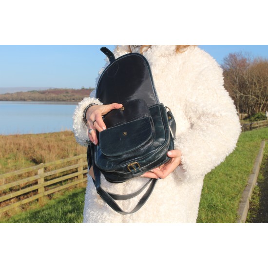 Isabelle saddle bag navy leather