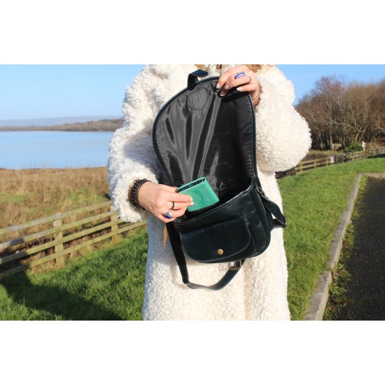 Isabelle saddle bag navy leather