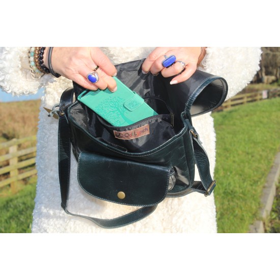 Isabelle saddle bag navy leather