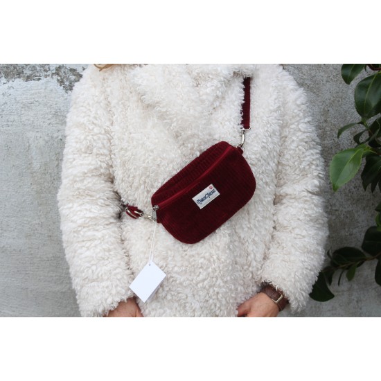 Mini fanny pack Sweetpea Red Corduroy