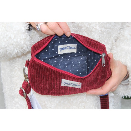 Mini fanny pack Sweetpea Red Corduroy