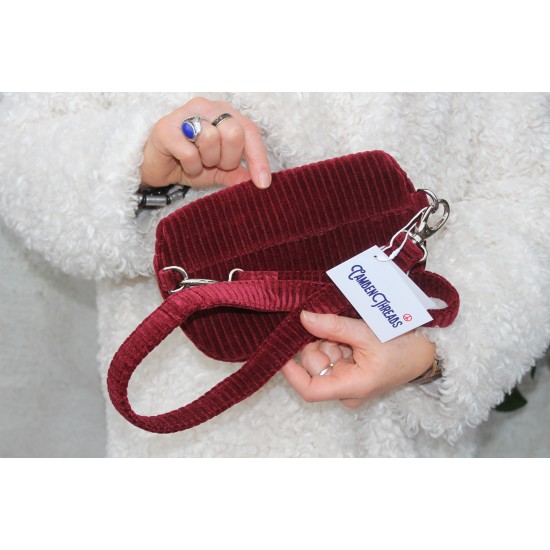 Mini fanny pack Sweetpea Red Corduroy