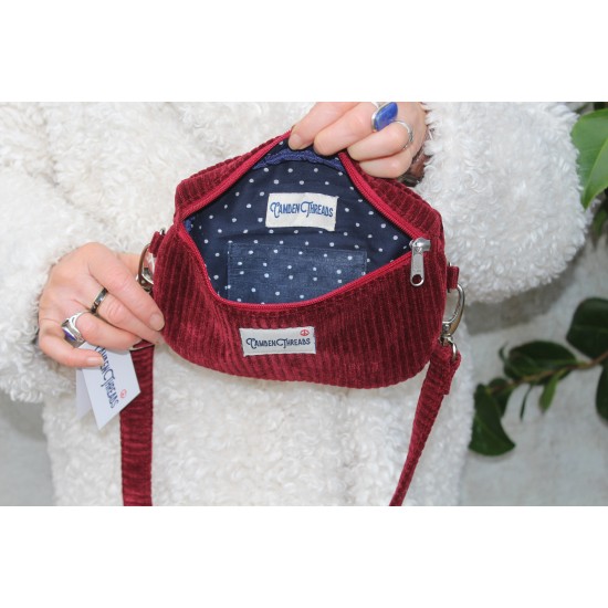 Mini fanny pack Sweetpea Red Corduroy