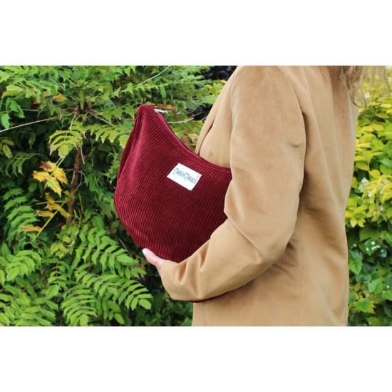 Corduroy Hobo Tote Sling Slouch Cross body red