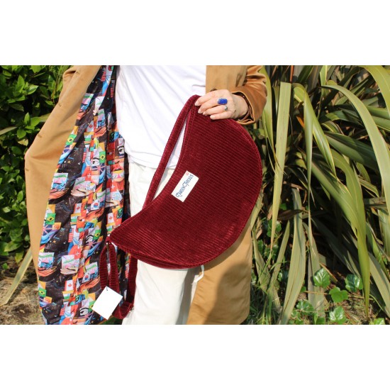 Corduroy Hobo Tote Sling Slouch Cross body red